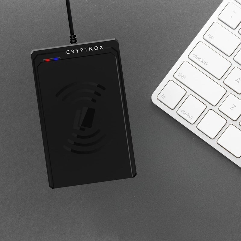 Cryptnox Contactless Smart Card Reader – ISO 14443 & Mifare® Compliant | NFC Reader Writer USB Type-C and Type-A Connectivity | Secure Authentication for E-Payments, E-Commerce, Access Control & More - Image 3